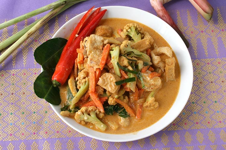 Penang curry with main ingredients.