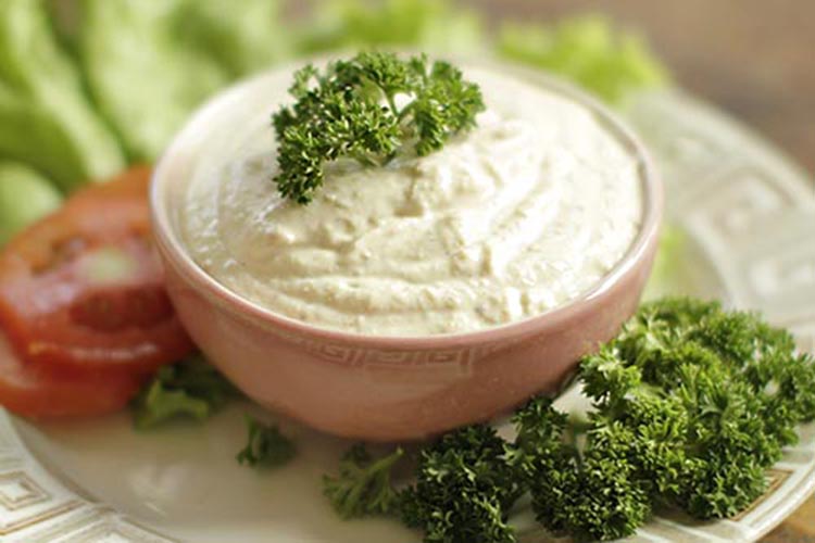 Dish of tofu cream sauce