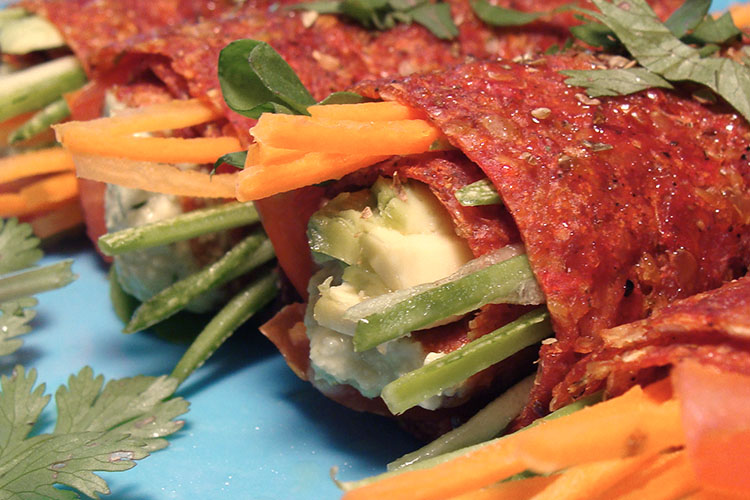 Raw food rolls.